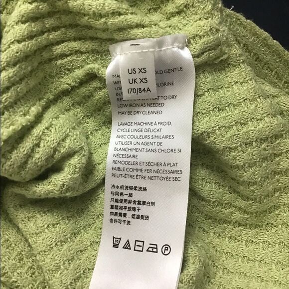 Free People North Shore Green Long Sleeve Oversized Thermal Top Size XS - Picture 9 of 10